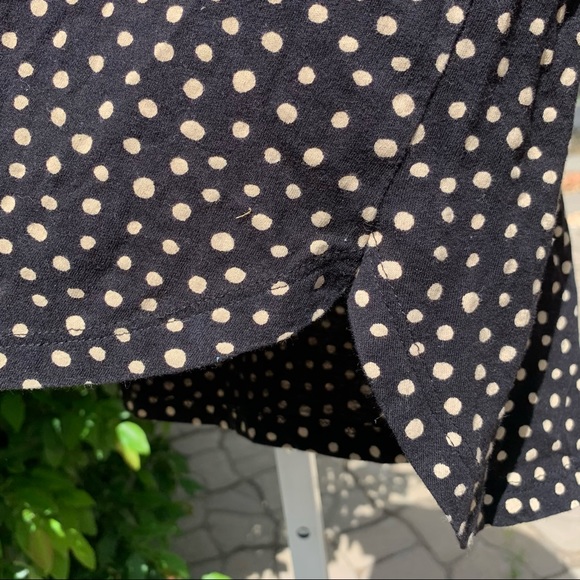 H&M Black & Tan Polk-a-Dot Short Sleeve Top | S-M - Picture 4 of 6